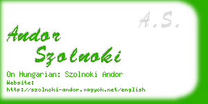 andor szolnoki business card